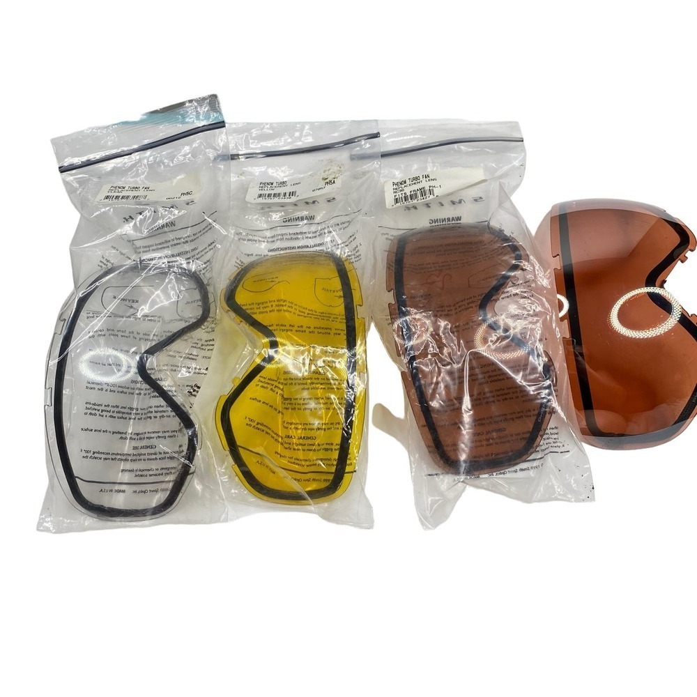 Smith Phenom Turbo Replacement Fan Lens Yellow, Clear, Brown With Case New